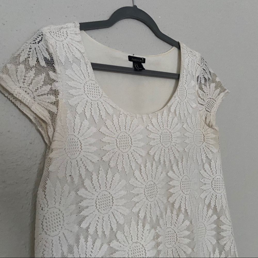 Forever 21 White Shortsleeve Dress - Picture 2 of 3